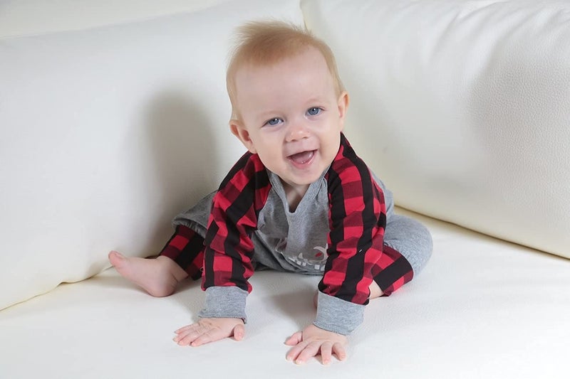 Hipea Newborn Baby Boy Christmas Clothes My First Christmas Outfit Plaid Romper Sleeve Jumpsuit Infant Outfit - Image 2